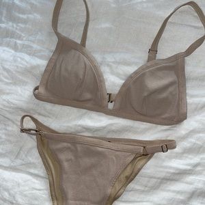 JLUXLABEL beige emilia ribbed bikini set